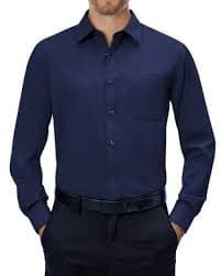 Ailmen’s & Gentle Men's Dress Shirts Long Sleeve Wrinkle-Free Top Navy Size M - Image 1