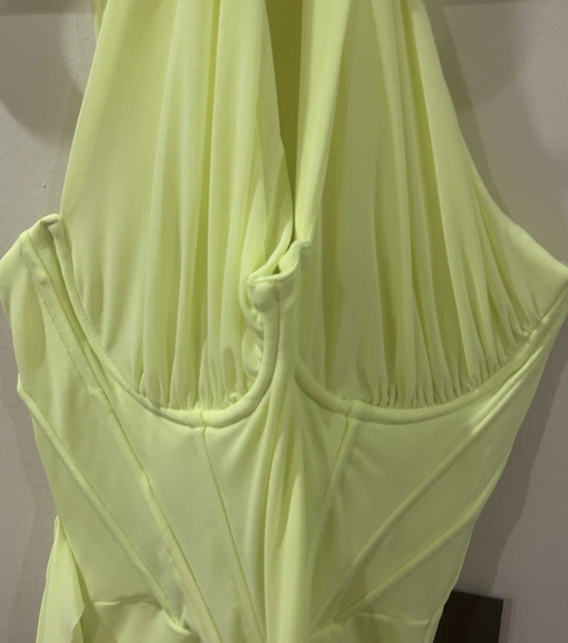 House of CB Clementine Women’s Cut-Out Mini Dress in Lime Yellow Size Small NWT - Thumbnail 6