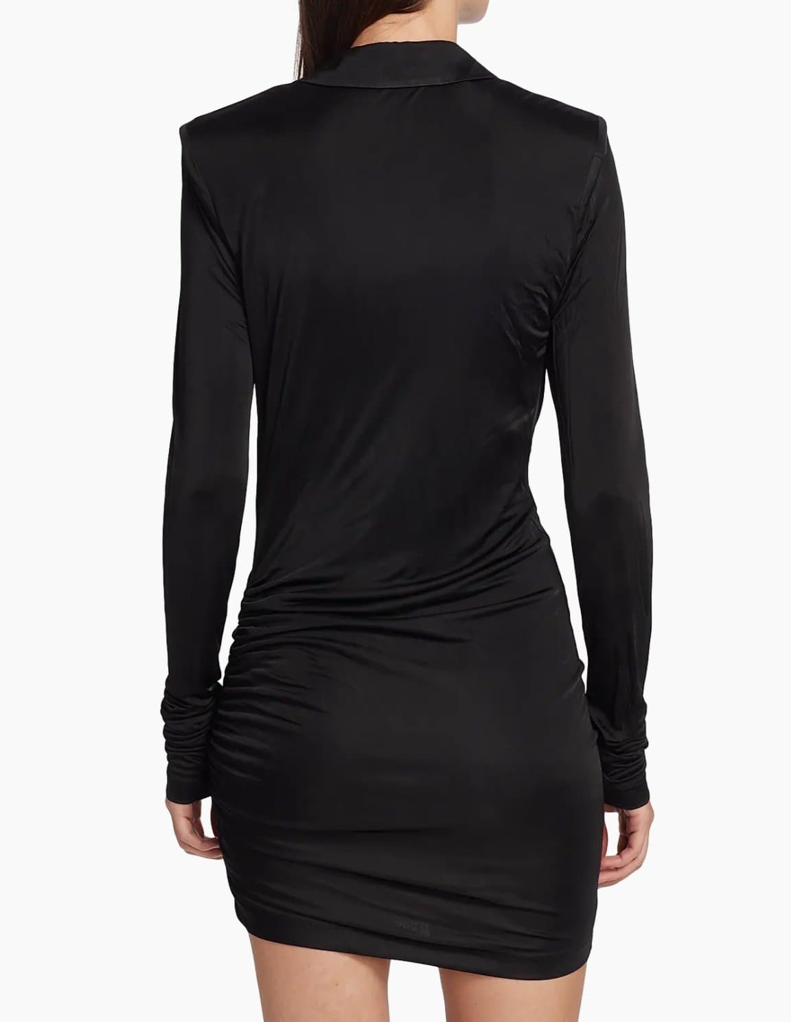 GAUGE81 “Utena” Gathered Long-Sleeve Minidress Black Size Medium NWT - Thumbnail 6
