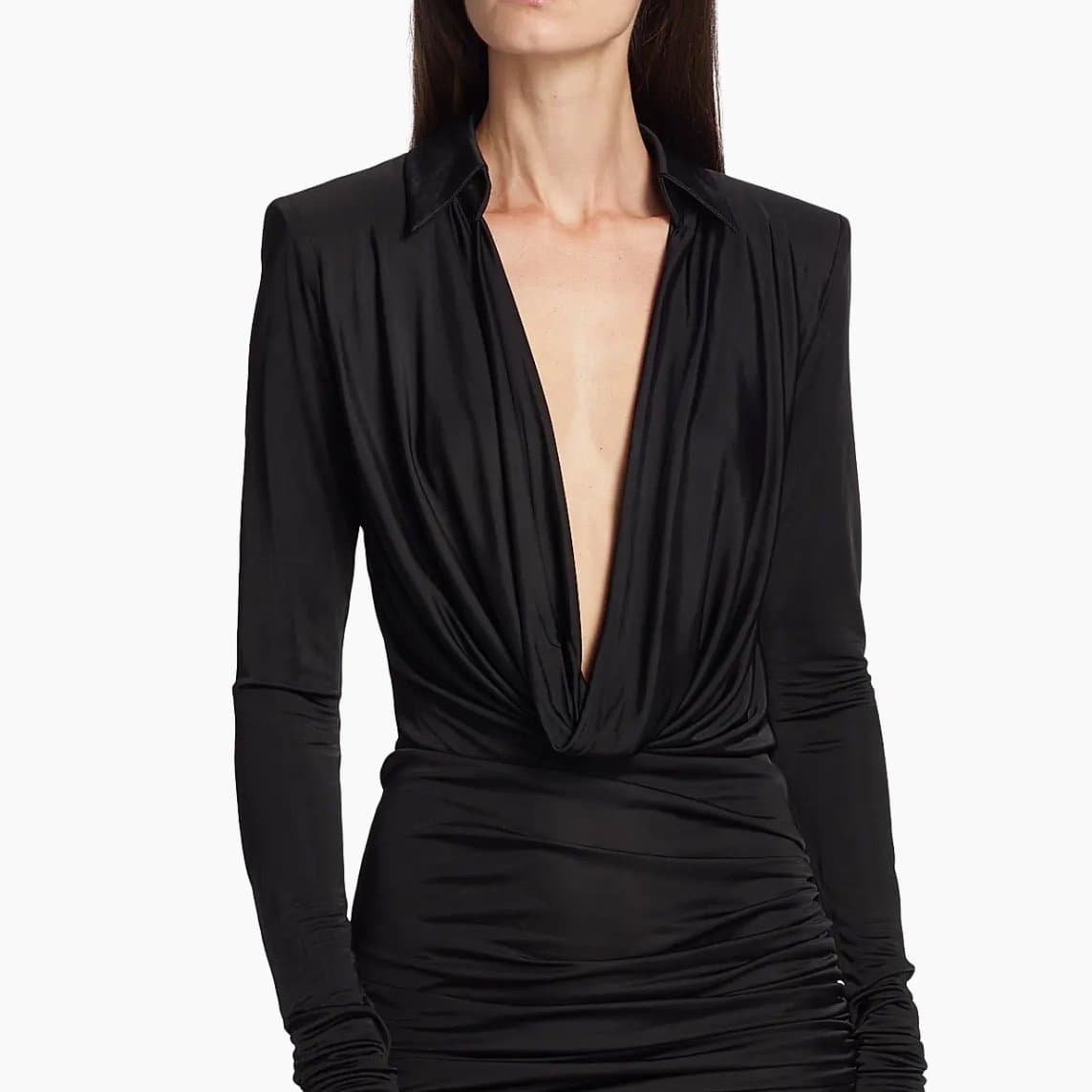GAUGE81 “Utena” Gathered Long-Sleeve Minidress Black Size Medium NWT - Thumbnail 4