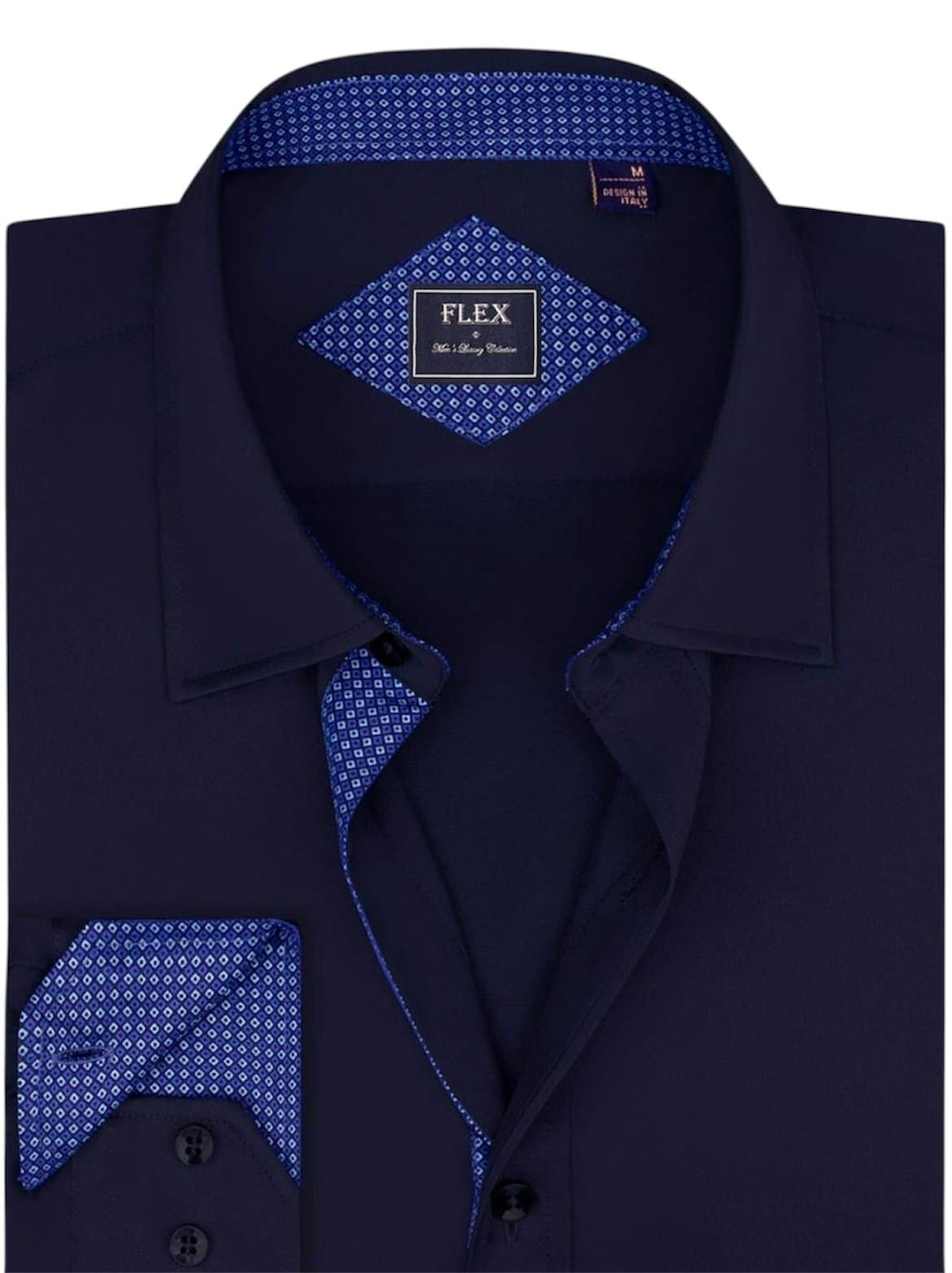 Ailmen’s & Gentle Men's Dress Shirts Long Sleeve Wrinkle-Free Top Navy Size M - Thumbnail 2