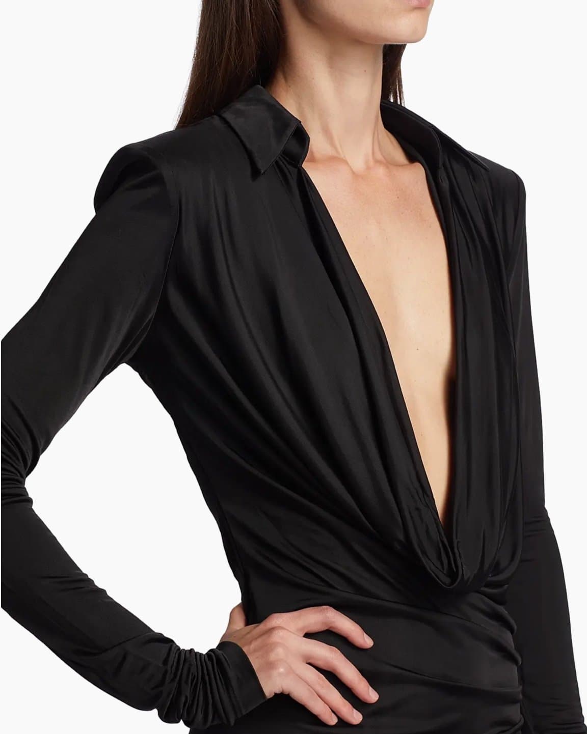 GAUGE81 “Utena” Gathered Long-Sleeve Minidress Black Size Medium NWT - Thumbnail 7
