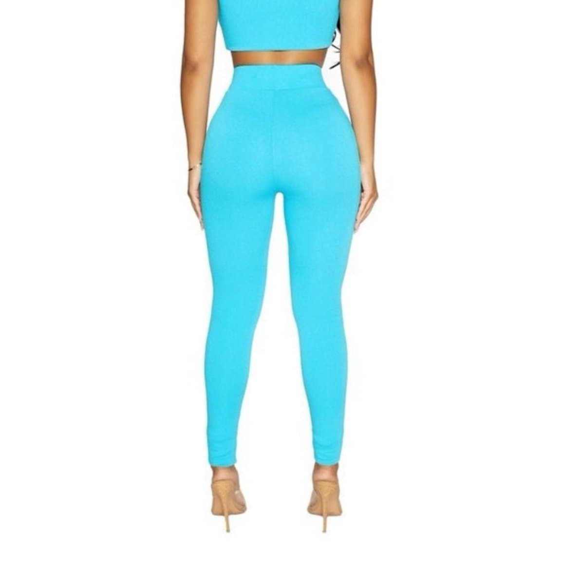 Naked Wardrobe High Waisted Leggings in Malibu Blue Size Small NWT - Thumbnail 3