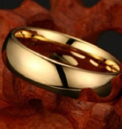 Mens 18k Gold Plated Wedding Ring Size 11 - Thumbnail 4