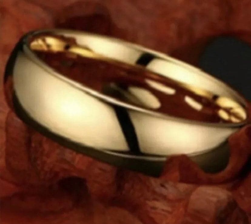Mens 18k Gold Plated Ring Band Sz 9 Beautiful For Wedding Band - Thumbnail 3