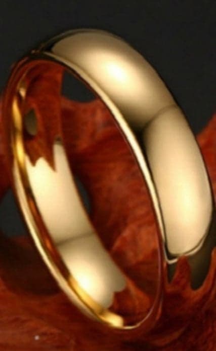 Mens 18k Gold Plated Wedding Ring Size 11 - Thumbnail 5
