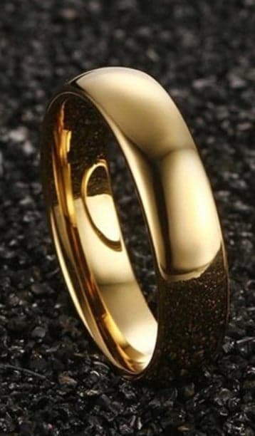 Mens 18k Gold Plated Wedding Ring Size 11 - Thumbnail 6
