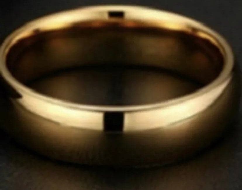 Mens 18k Gold Plated Ring Band Sz 10 - Thumbnail 2