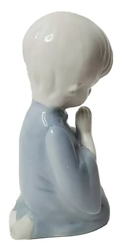 Vintage Praying Boy Figurine Blue Porcelain Briggs of Pittsburgh Gift Idea - Thumbnail 4
