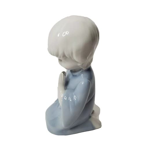 Vintage Praying Boy Figurine Blue Porcelain Briggs of Pittsburgh Gift Idea - Thumbnail 5