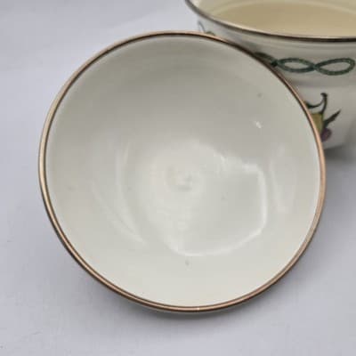 Vintage Lincoware Enamel Tea Kettle White CORNUCOPIA Fruit Farmhouse Kitchen - Thumbnail 7