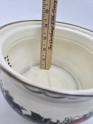 Vintage Lincoware Enamel Tea Kettle White CORNUCOPIA Fruit Farmhouse Kitchen - Thumbnail 13