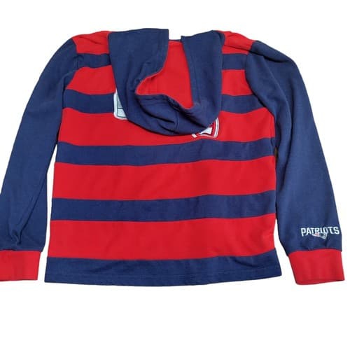 New England Patriots Boys Shirt Red Blue S Hoodie Rugby Logo Cotton Blend - Thumbnail 4