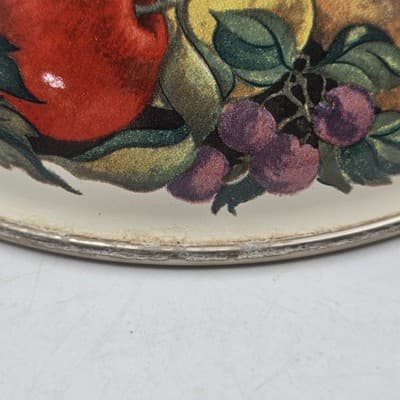 Vintage Lincoware Enamel Tea Kettle White CORNUCOPIA Fruit Farmhouse Kitchen - Thumbnail 9