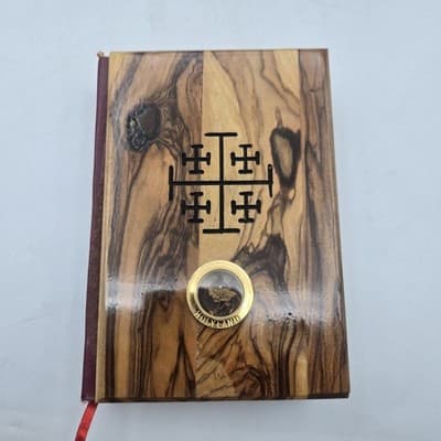 Hand Made Praying Hands Olive Wood King James Bible Holy Land Jerusalem Gift - Thumbnail 6
