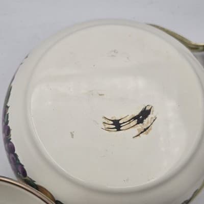Vintage Lincoware Enamel Tea Kettle White CORNUCOPIA Fruit Farmhouse Kitchen - Thumbnail 10