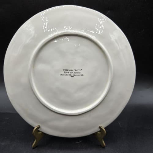 Fitz & Floyd Town & Country Salad Dessert Plate Red Cream 8.5in EUC 6532685 - Thumbnail 3
