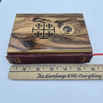 Hand Made Praying Hands Olive Wood King James Bible Holy Land Jerusalem Gift - Thumbnail 18