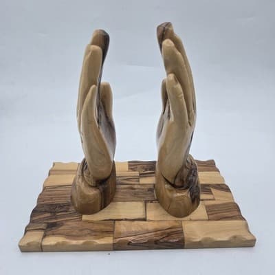 Hand Made Praying Hands Olive Wood King James Bible Holy Land Jerusalem Gift - Thumbnail 12