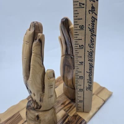 Hand Made Praying Hands Olive Wood King James Bible Holy Land Jerusalem Gift - Thumbnail 13