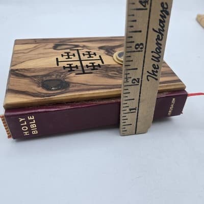 Hand Made Praying Hands Olive Wood King James Bible Holy Land Jerusalem Gift - Thumbnail 16
