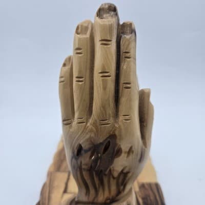 Hand Made Praying Hands Olive Wood King James Bible Holy Land Jerusalem Gift - Thumbnail 17