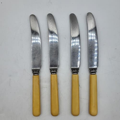 James Ryals Bakelite Sheffield Fish Cutlery 4 Knives Firth Stainless England VTG - Thumbnail 2