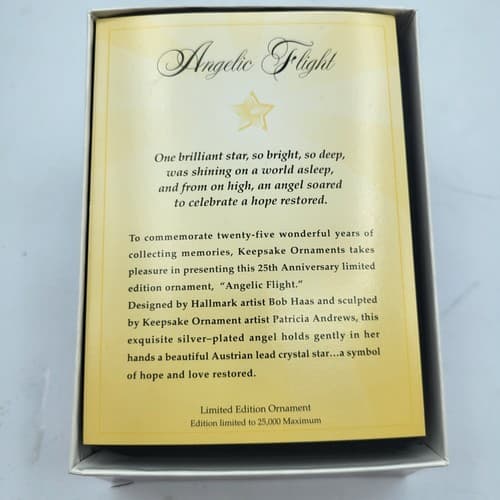 Hallmark Christmas Lead Crystal Ornament Angelic Flight 1998 Annvrsy Edition - Thumbnail 8