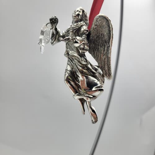 Hallmark Christmas Lead Crystal Ornament Angelic Flight 1998 Annvrsy Edition - Thumbnail 5