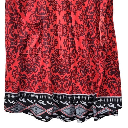 R&B Collection Womens Plus Dress Red Plus 2X Paisley Aztec Brushed Poly Pockets - Thumbnail 5