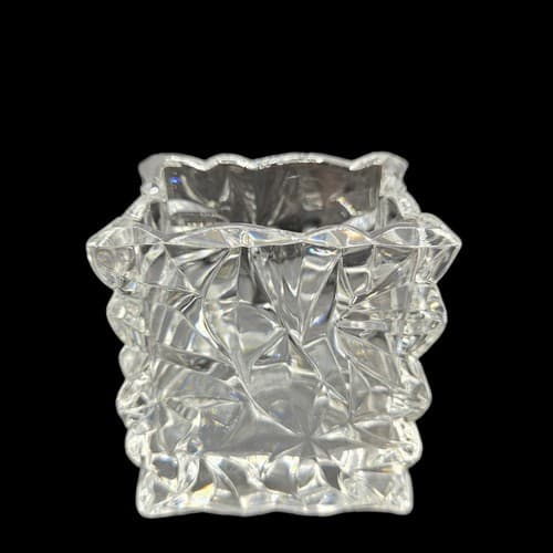 Vintage Rosenthal Small Studio-Line Crystal Paper Bag Glass Vase Germany Signed - Thumbnail 4