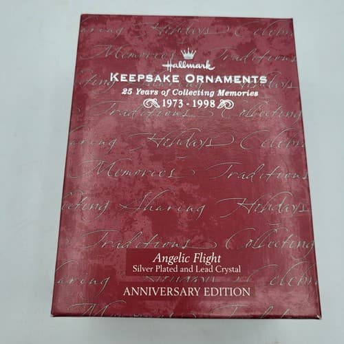 Hallmark Christmas Lead Crystal Ornament Angelic Flight 1998 Annvrsy Edition - Thumbnail 7