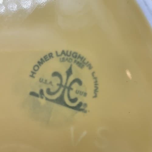 Homer Laughlin Triangle Platter Plate Gold Vintage Atomic Curved 12" MCM - Thumbnail 6