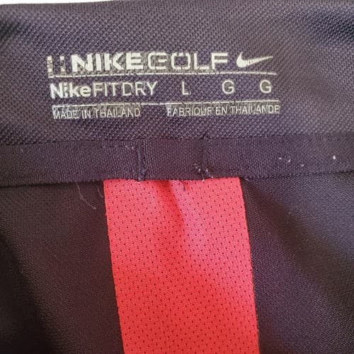 Nike Golf Mens Shirt Polo Black L Golf FitDry Spring Summer Red Trim - Thumbnail 3