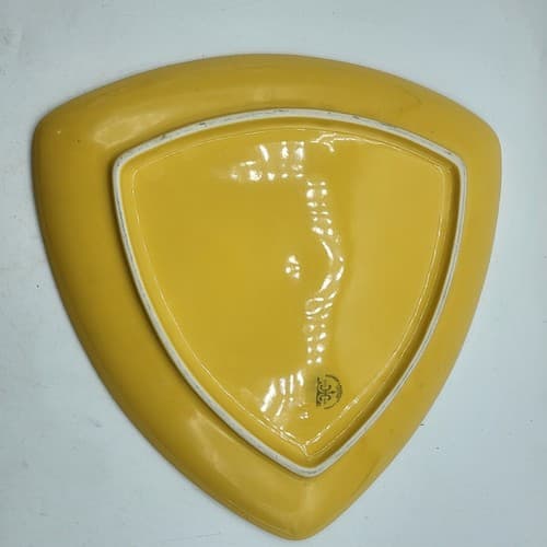 Homer Laughlin Triangle Platter Plate Gold Vintage Atomic Curved 12" MCM - Thumbnail 5