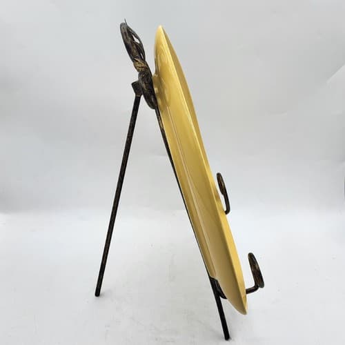 Homer Laughlin Triangle Platter Plate Gold Vintage Atomic Curved 12" MCM - Thumbnail 2