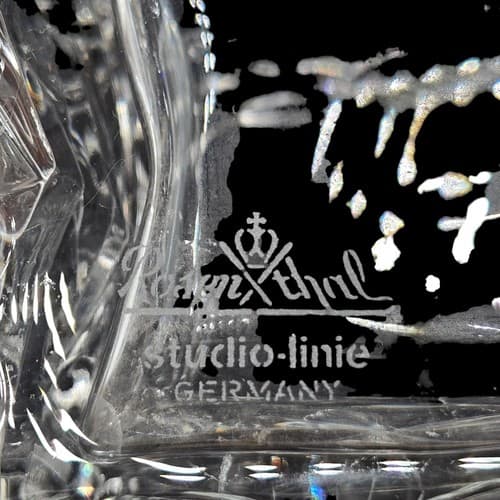 Vintage Rosenthal Small Studio-Line Crystal Paper Bag Glass Vase Germany Signed - Thumbnail 6