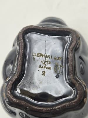 Vintage Elephant Boy Japanese Teapot Black Red Whimsical Exotic Ceramic MCM - Thumbnail 6