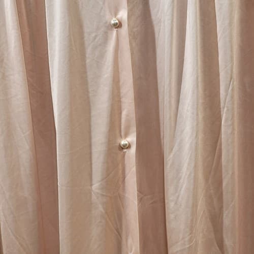 Lorraine Womens Robe Pink M Nylon Lace Pearls Silky Flowey Comfort Vintage USA - Thumbnail 5