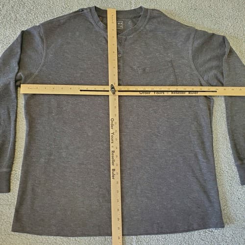 Jachs New York Mens Shirt XL Cotton Pocket Henley Long Sleeve Comfortable Modern - Thumbnail 5