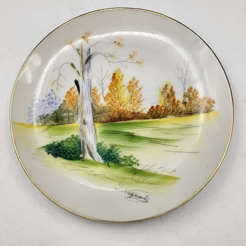 Vintage Japanese Handpainted Plates Set Decorative 6in Signed Classic Scenes - Thumbnail 4