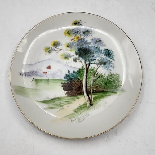 Vintage Japanese Handpainted Plates Set Decorative 6in Signed Classic Scenes - Thumbnail 2