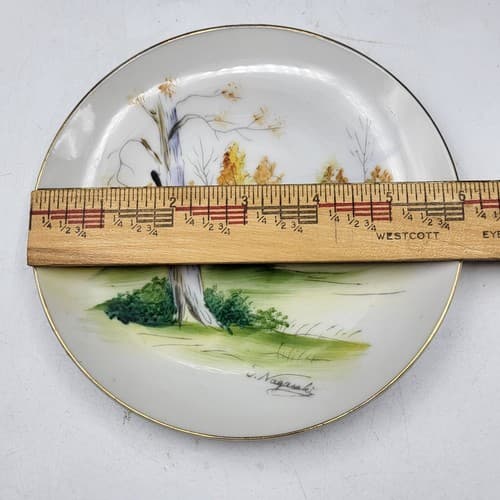 Vintage Japanese Handpainted Plates Set Decorative 6in Signed Classic Scenes - Thumbnail 12