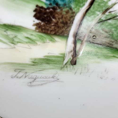 Vintage Japanese Handpainted Plates Set Decorative 6in Signed Classic Scenes - Thumbnail 7