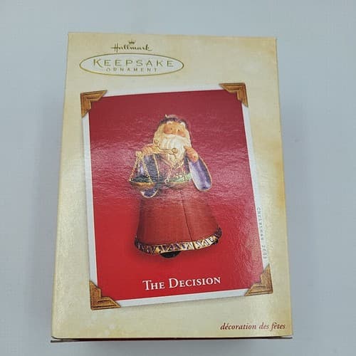 Hallmark Keepsake Ornament 2003 THE DECISION Santa Weighing Coal or Present NEW - Image 1