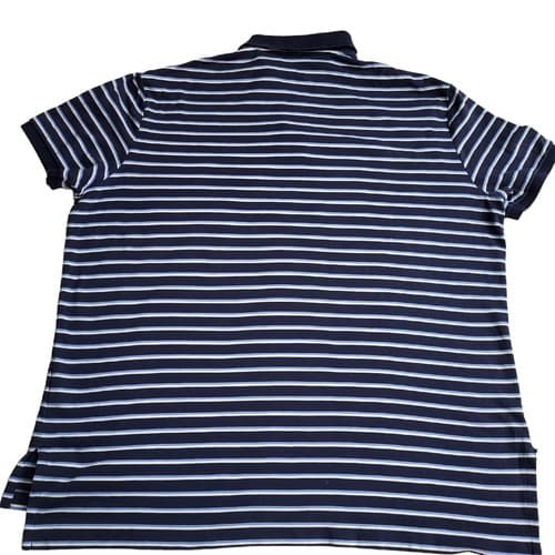 POLO Ralph Lauren Mens Shirt Blue Stripe XXL Cotton Small White Pony - Thumbnail 5