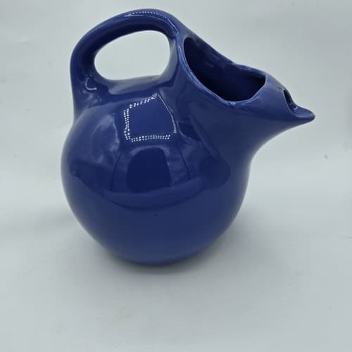 Shenango China Tilt Ball Jug Pitcher Ice Lip Royal Blue Ceramic Vintage MCM - Image 1