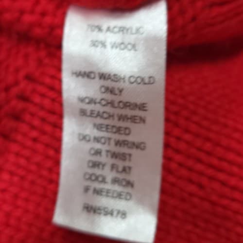 Carole Little Womens Sweater Jacket Red M Wool Blend Heavy Knit Zippers Snaps - Thumbnail 9