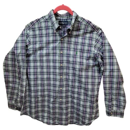 Ralph Lauren Mens Shirt Blue Green Check XL Cotton Classic Green Little Pony - Thumbnail 8