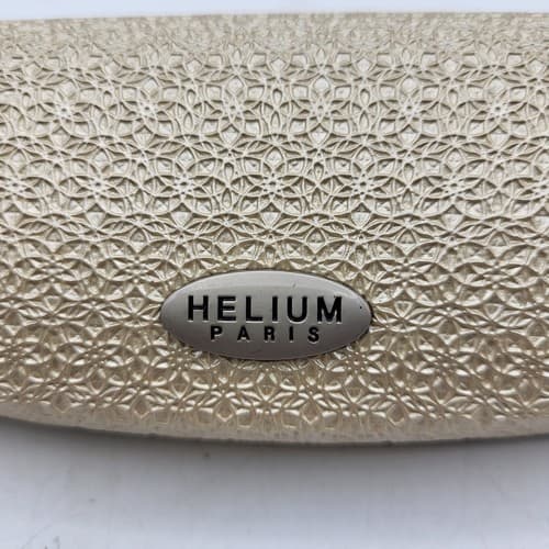 Helium Paris Eyeglasses Hard Case Gold Textured Clamshell Eye Sunglasses Glasses - Thumbnail 3
